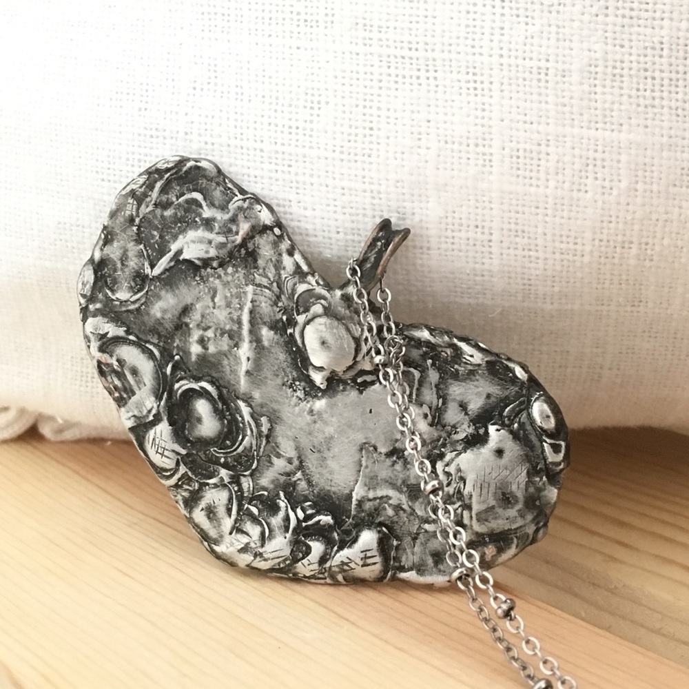 Heart Necklace / Handcrafted Heart / Heart Pendant - Picture 2 of 8